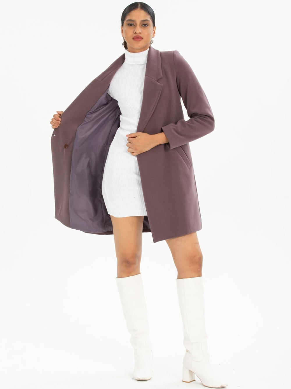 Women coat wholesale Light Plum color