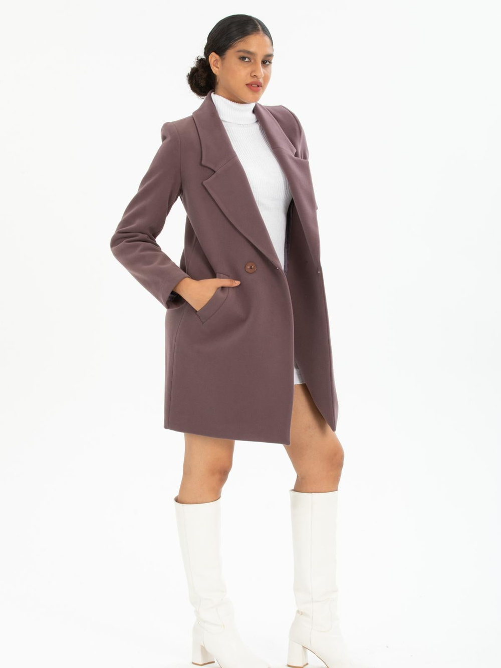 Women coat wholesale Light Plum color