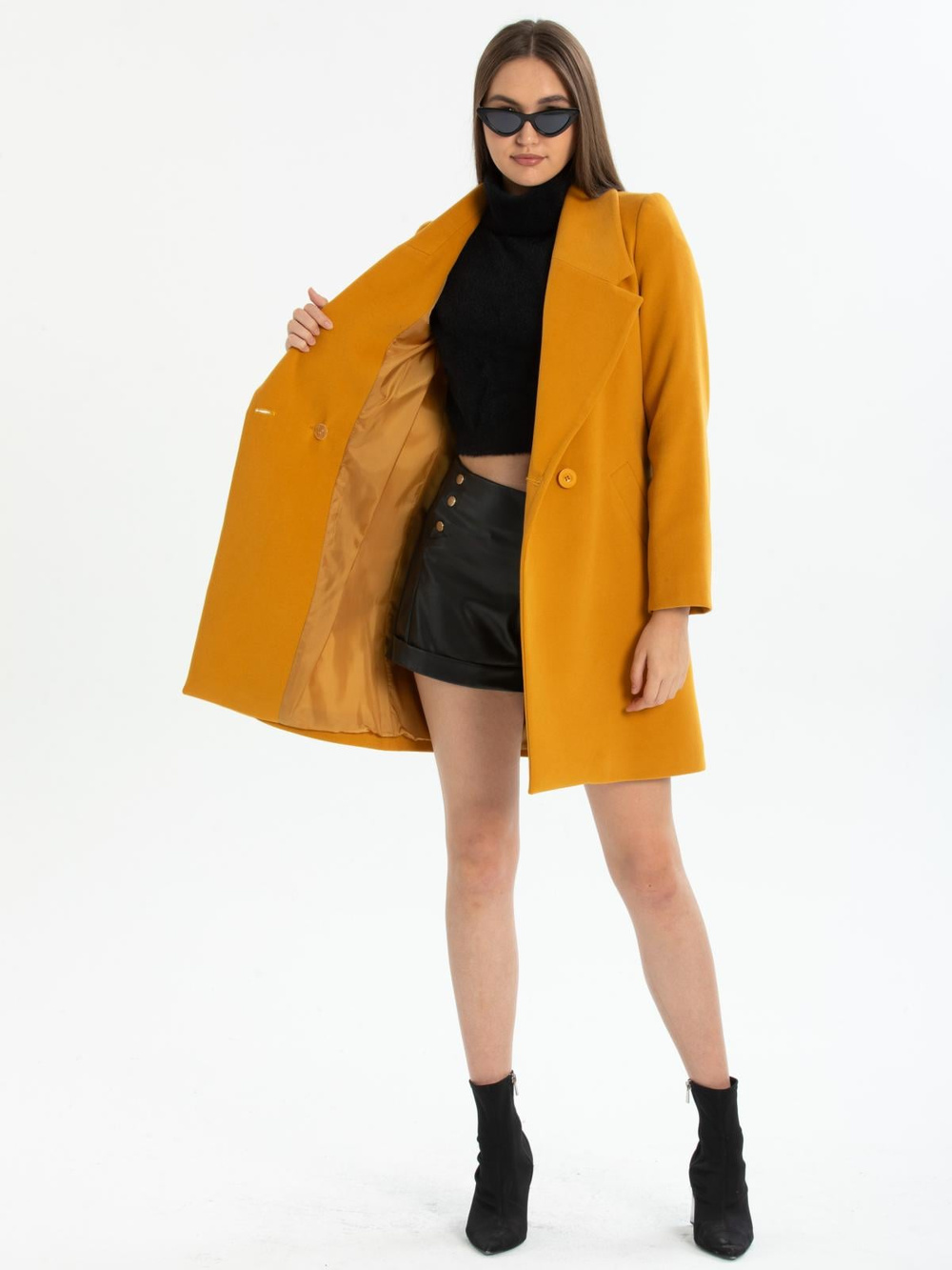 Women coat wholesale Mustard color