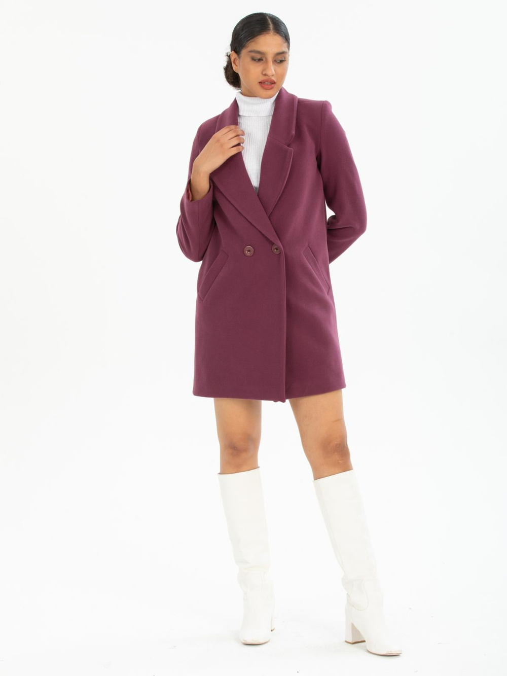 Women coat wholesale Plum color