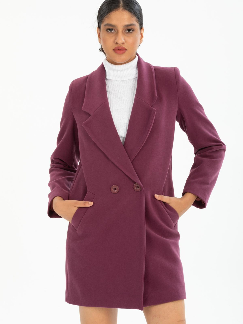 Women coat wholesale Plum color