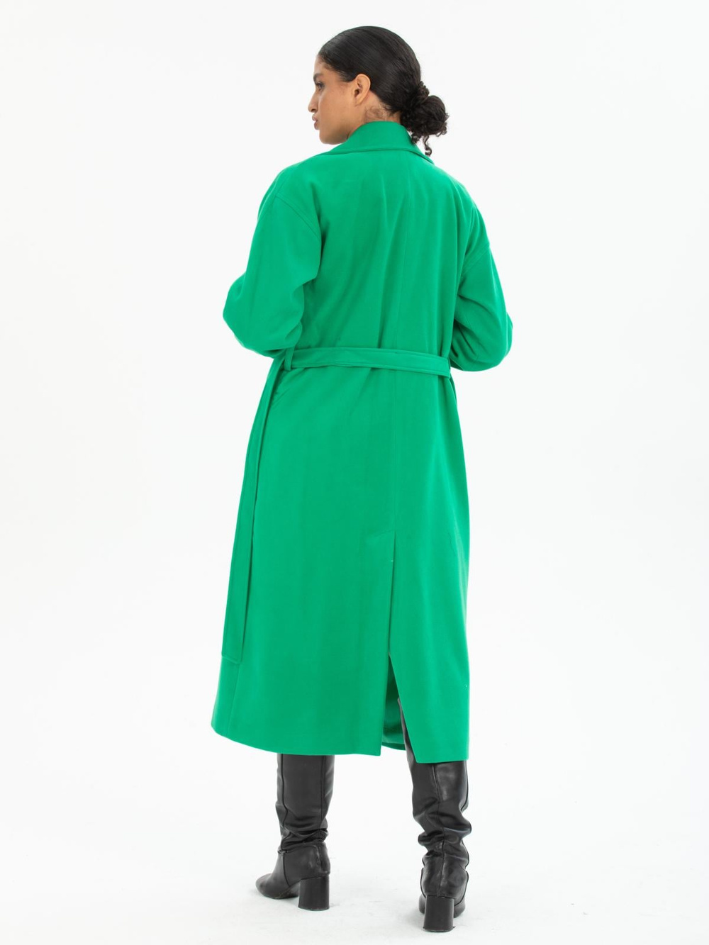 Women coat with belt wholesale Green color