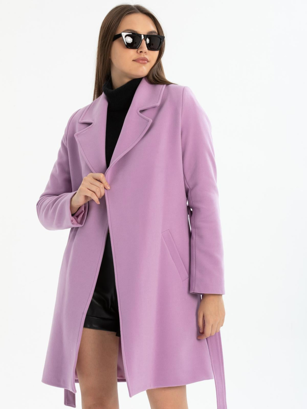 Women coat with belt wholesale Lilac color
