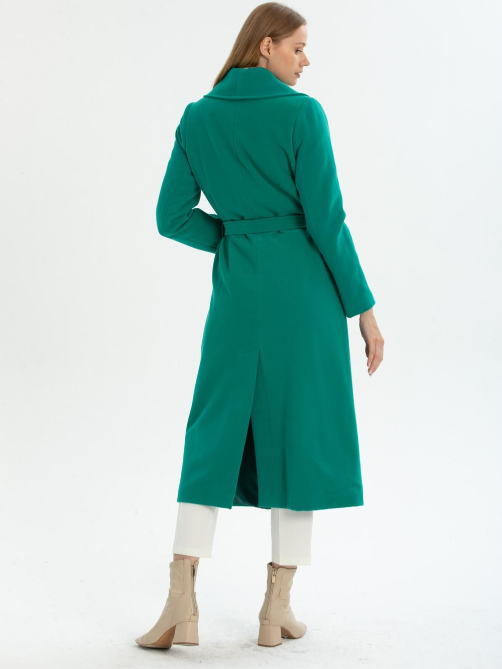 Women coat with belt wholesale Petrol color