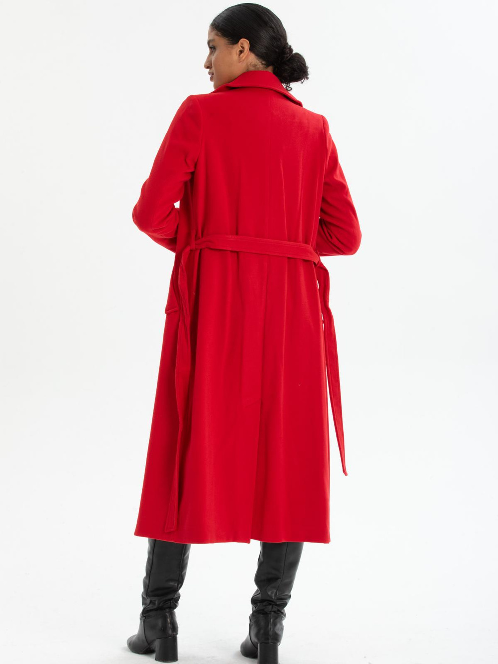 Women coat with belt wholesale Red color