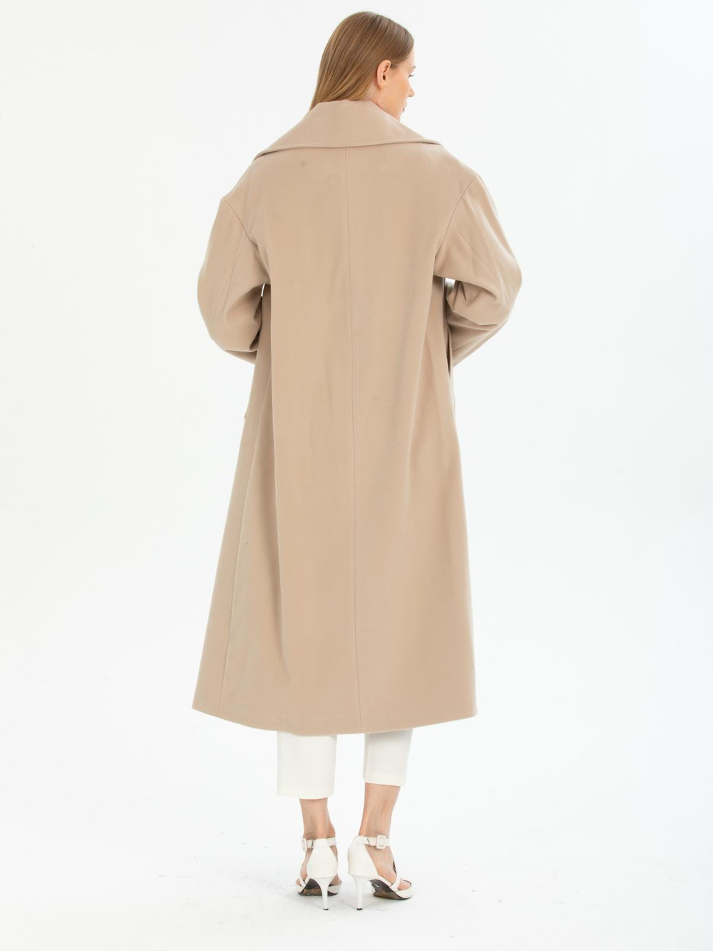 Women four-button coat wholesale Beige color