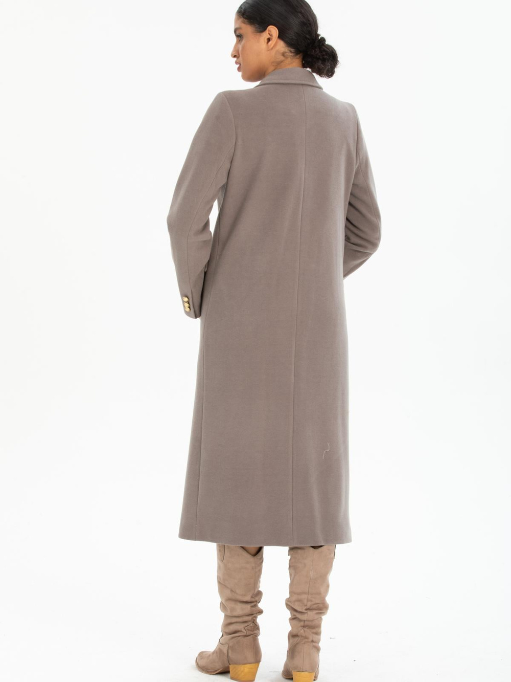 Women four-button coat wholesale Stone color