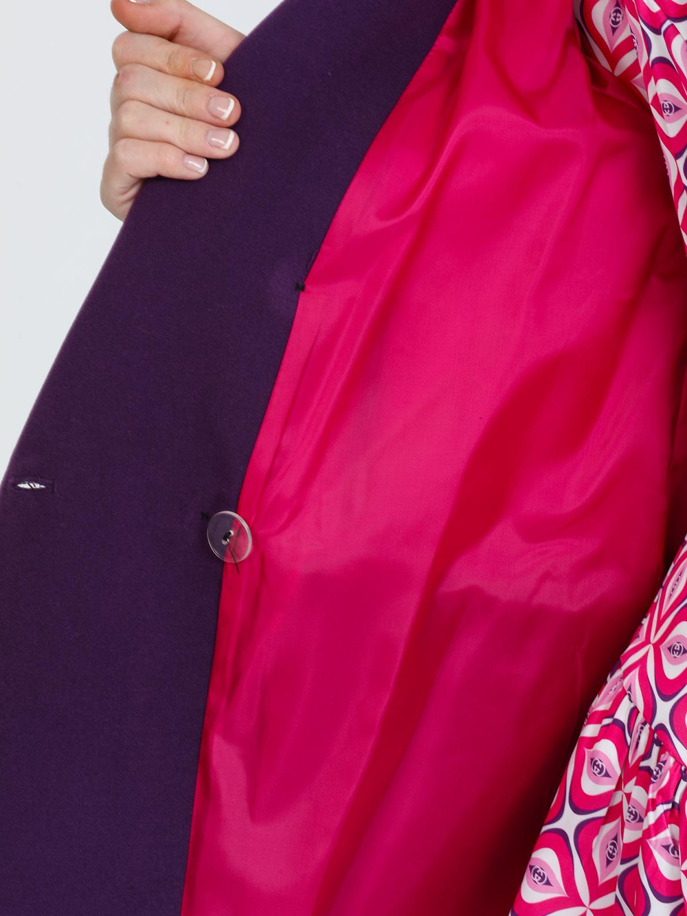 Women Six-Button Coat Wholesale Purple Color