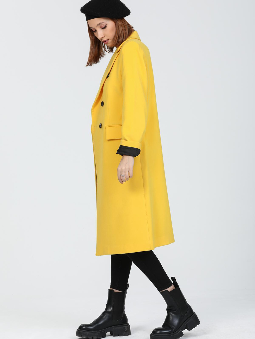 Women Six-Button Coat Wholesale Yellow Color