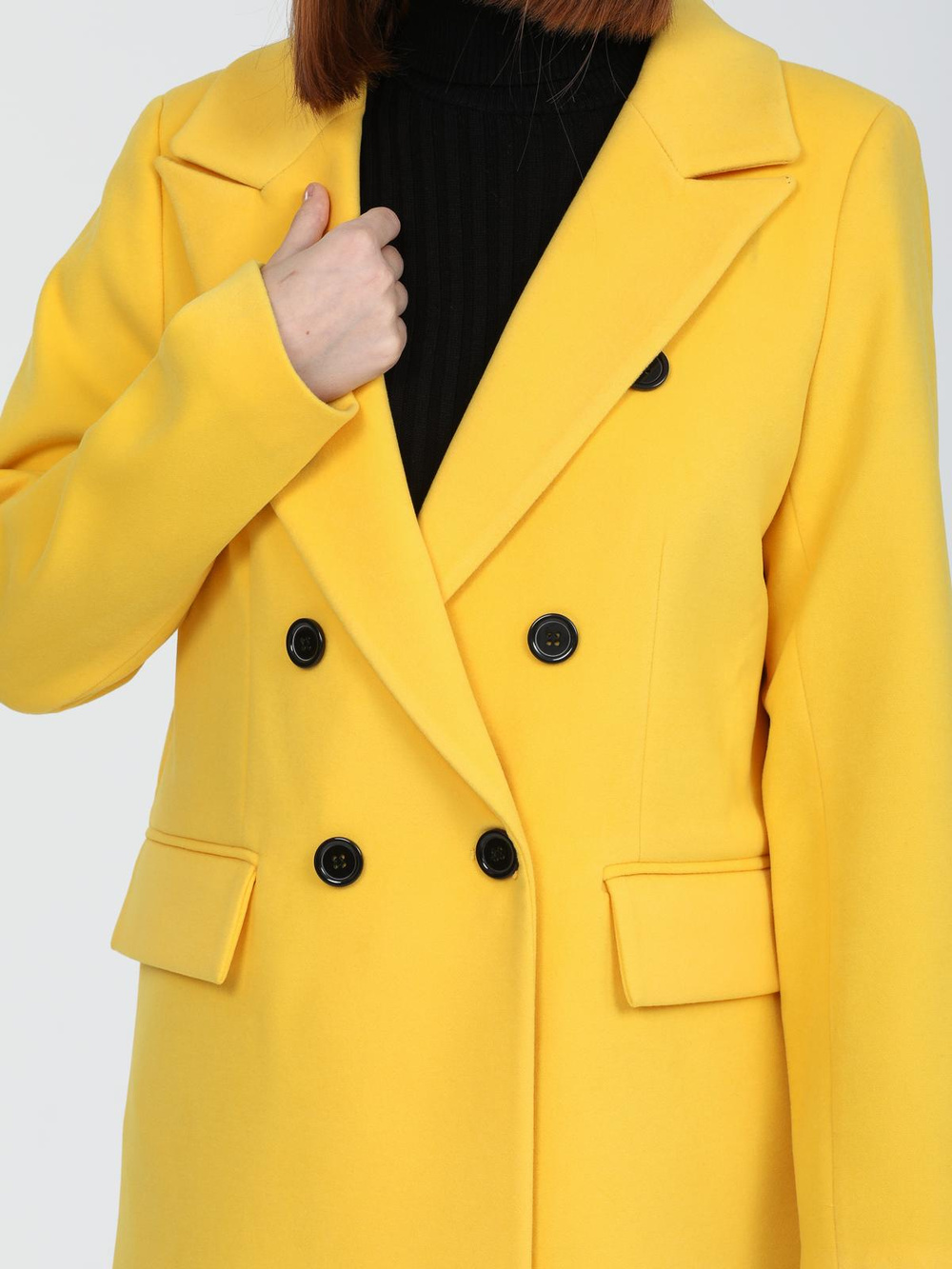 Women Six-Button Coat Wholesale Yellow Color
