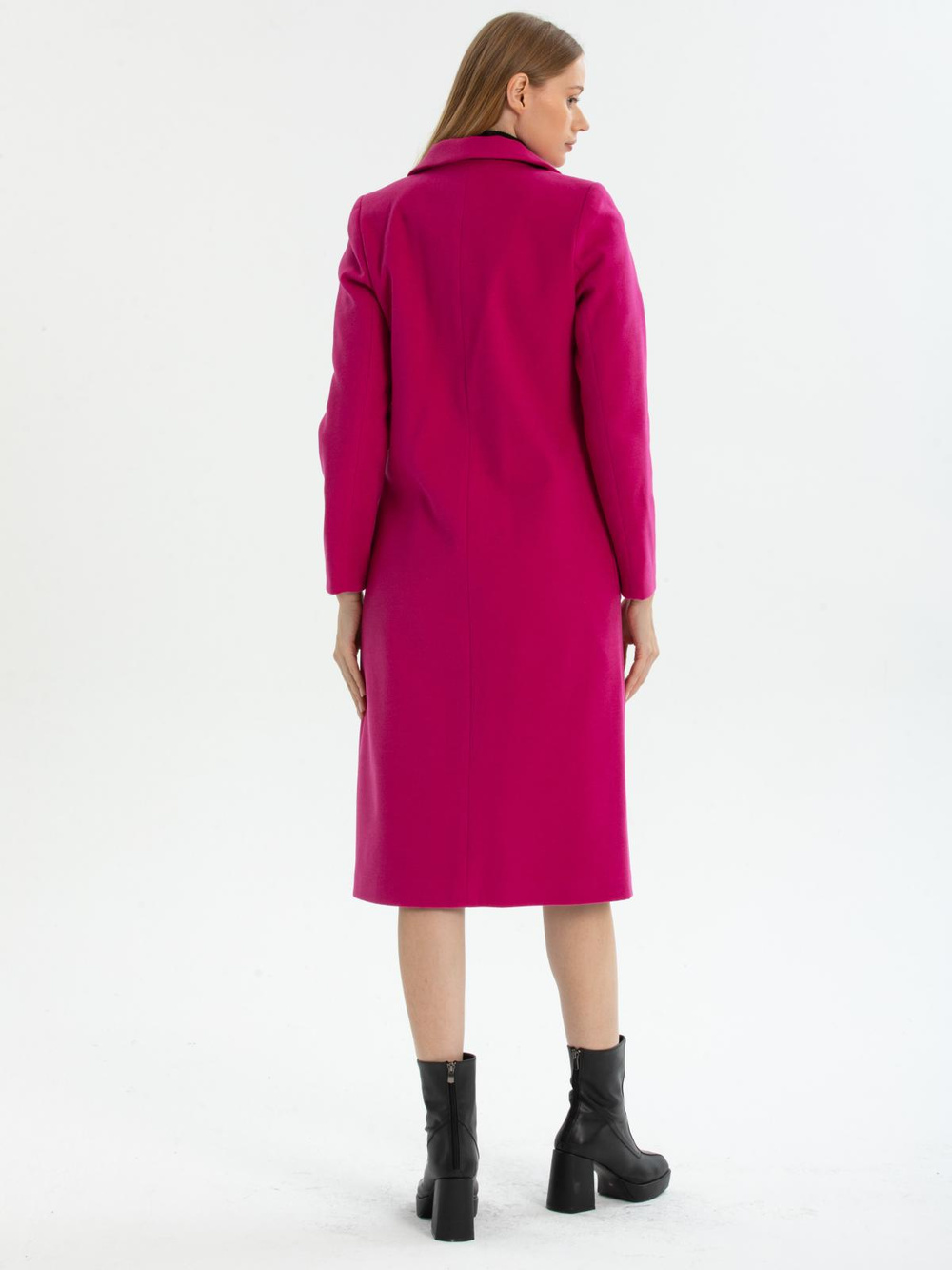 Women two-button coat wholesale Fuchsia color
