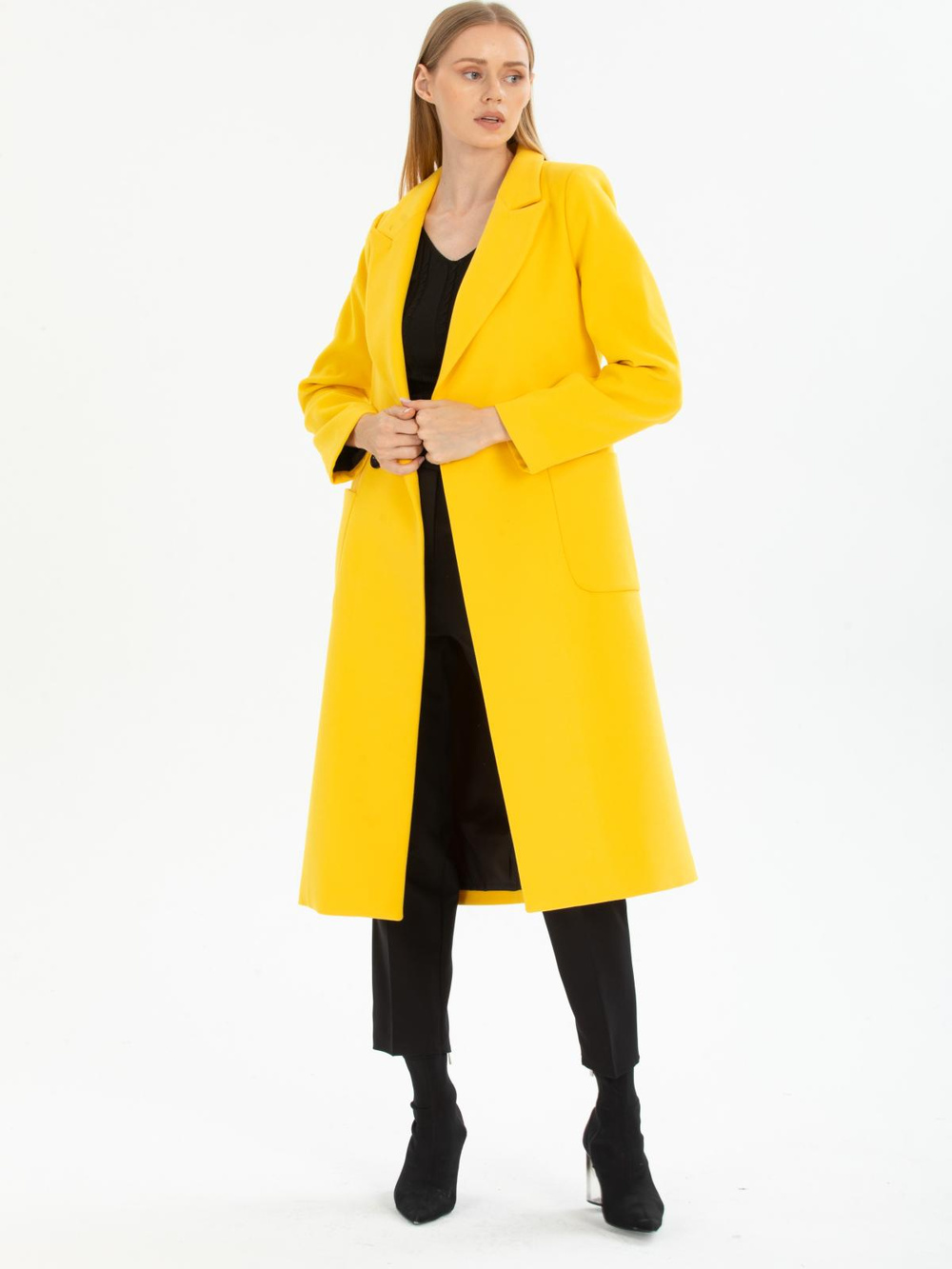 Women two-button coat wholesale Yellow color