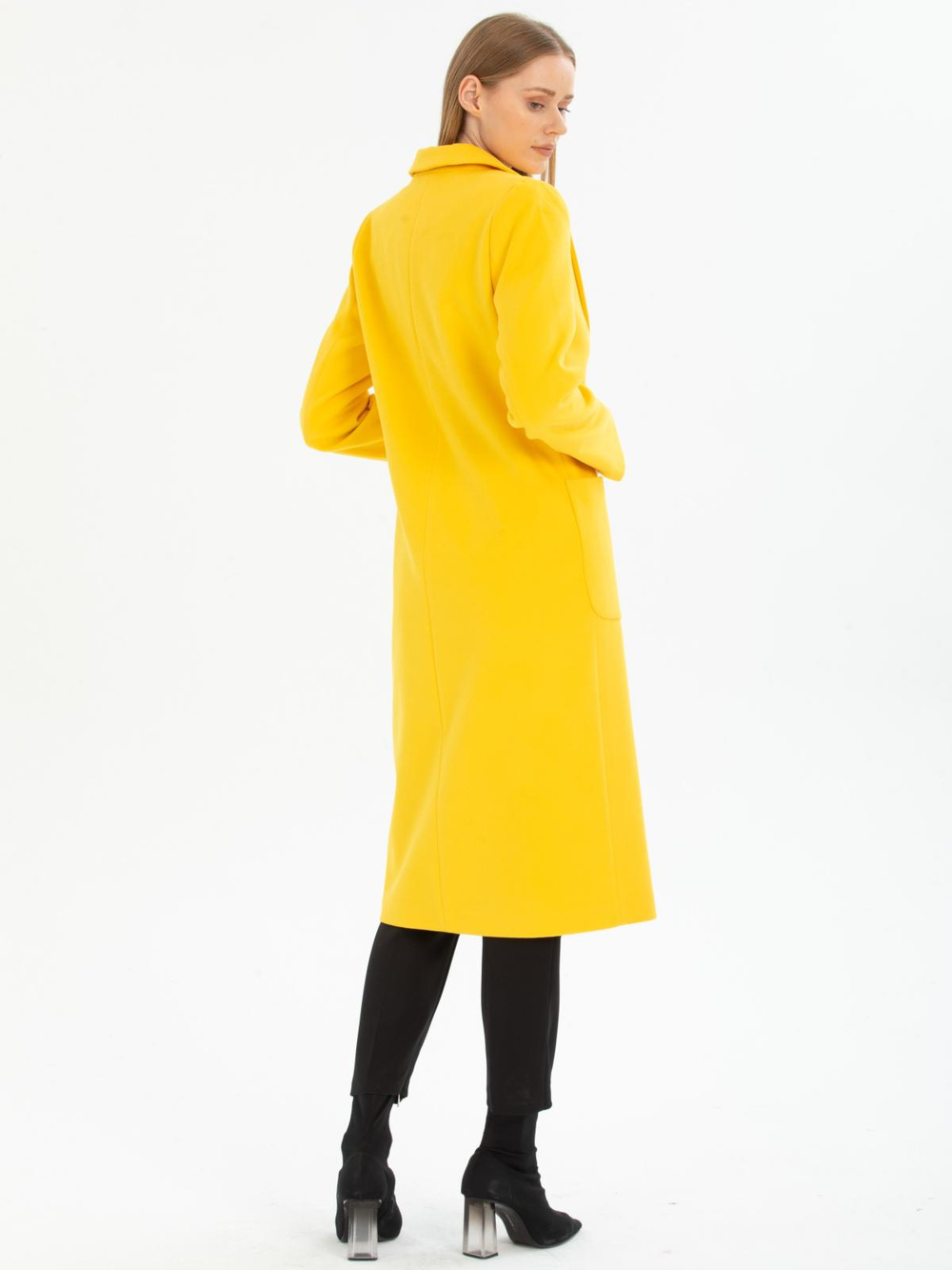 Women two-button coat wholesale Yellow color