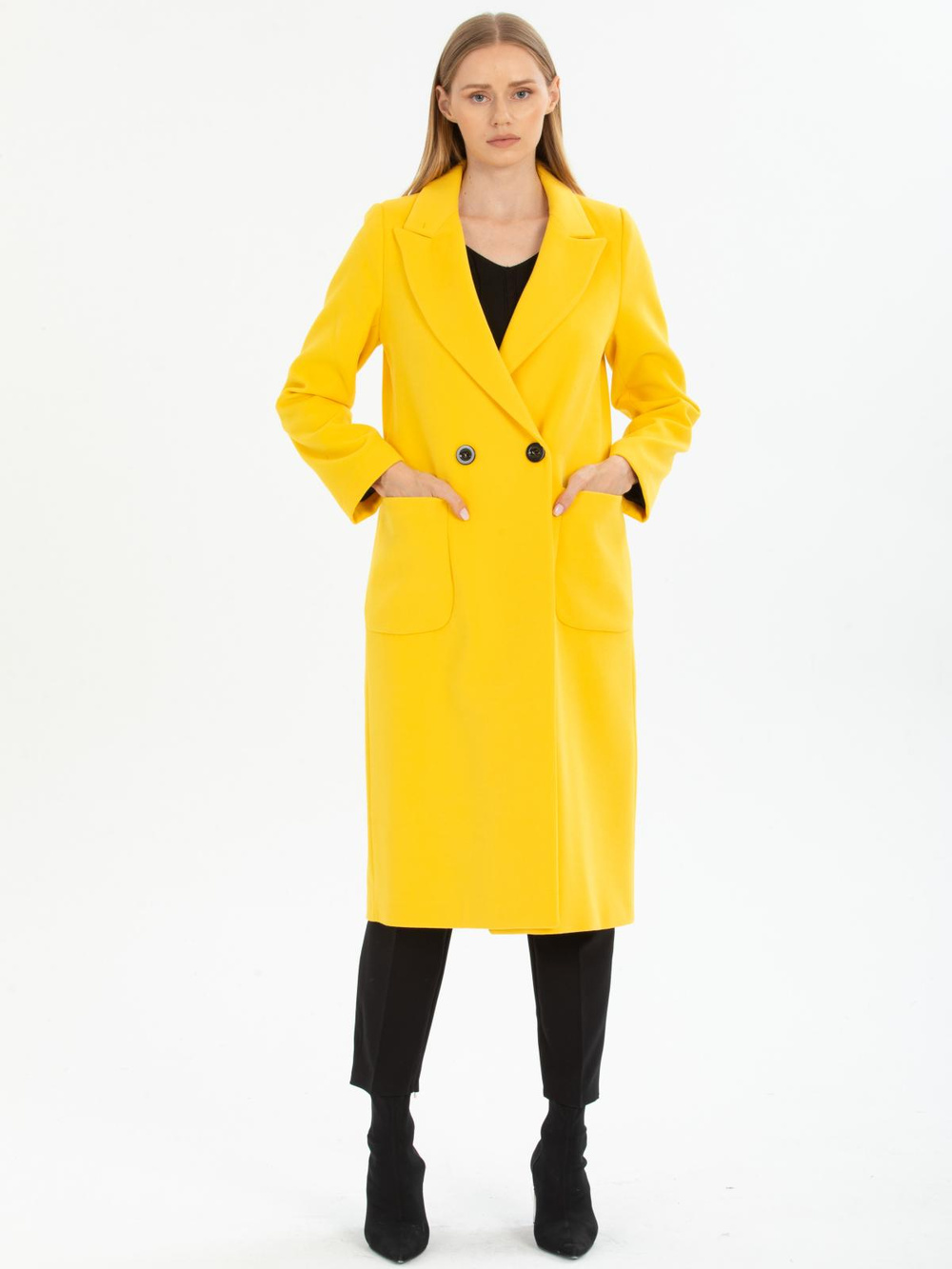 Women two-button coat wholesale Yellow color