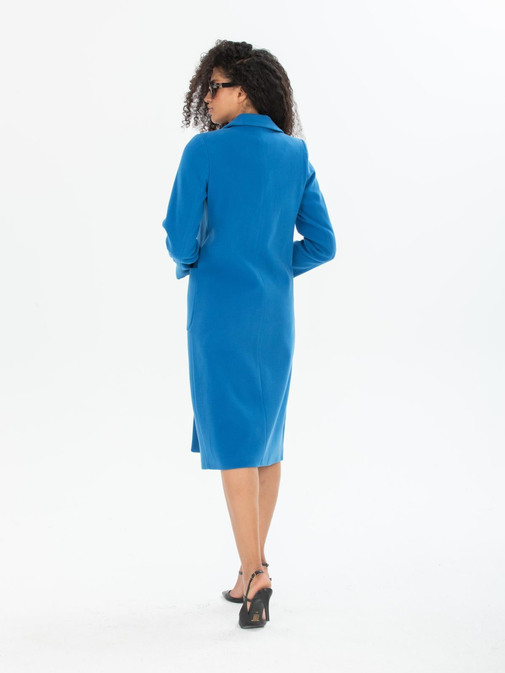 Women two-buttons coat wholesale Blue color