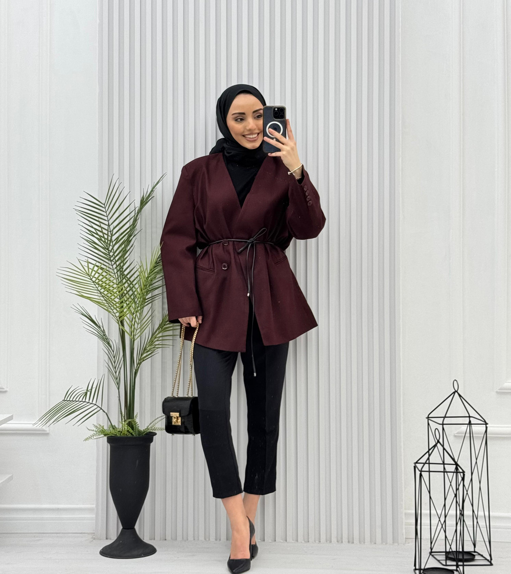 0055-Kruvaze Ceket-Bordo