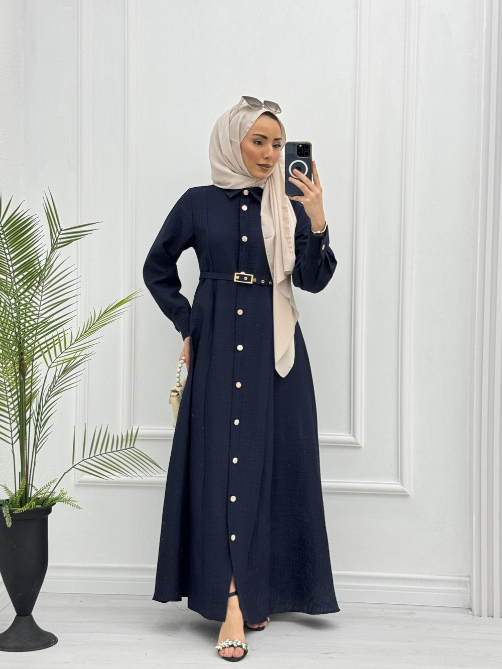 0513-Elegant Elbise-Lacivert