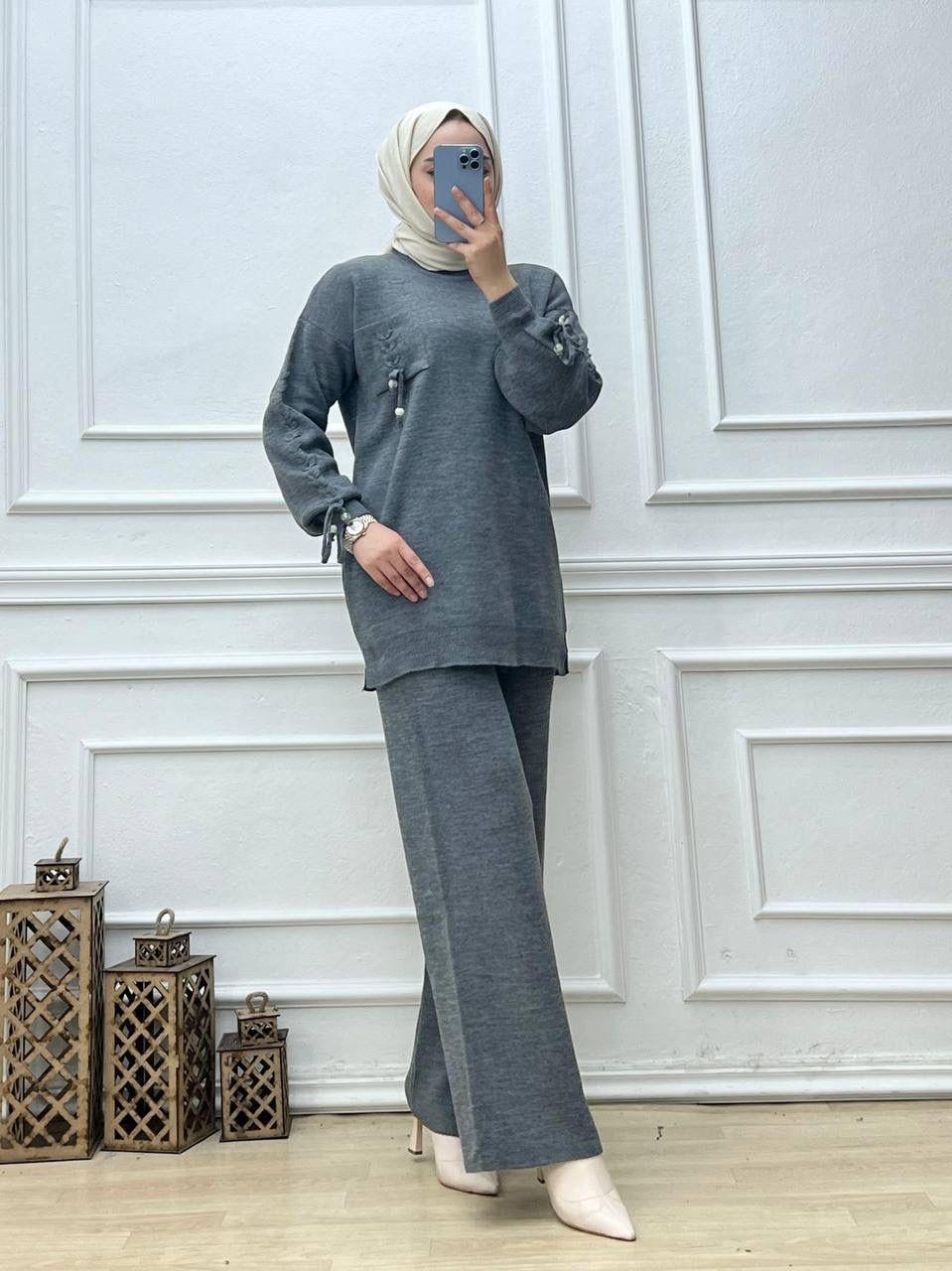 0598-Ayça Triko Takım-Antrasit