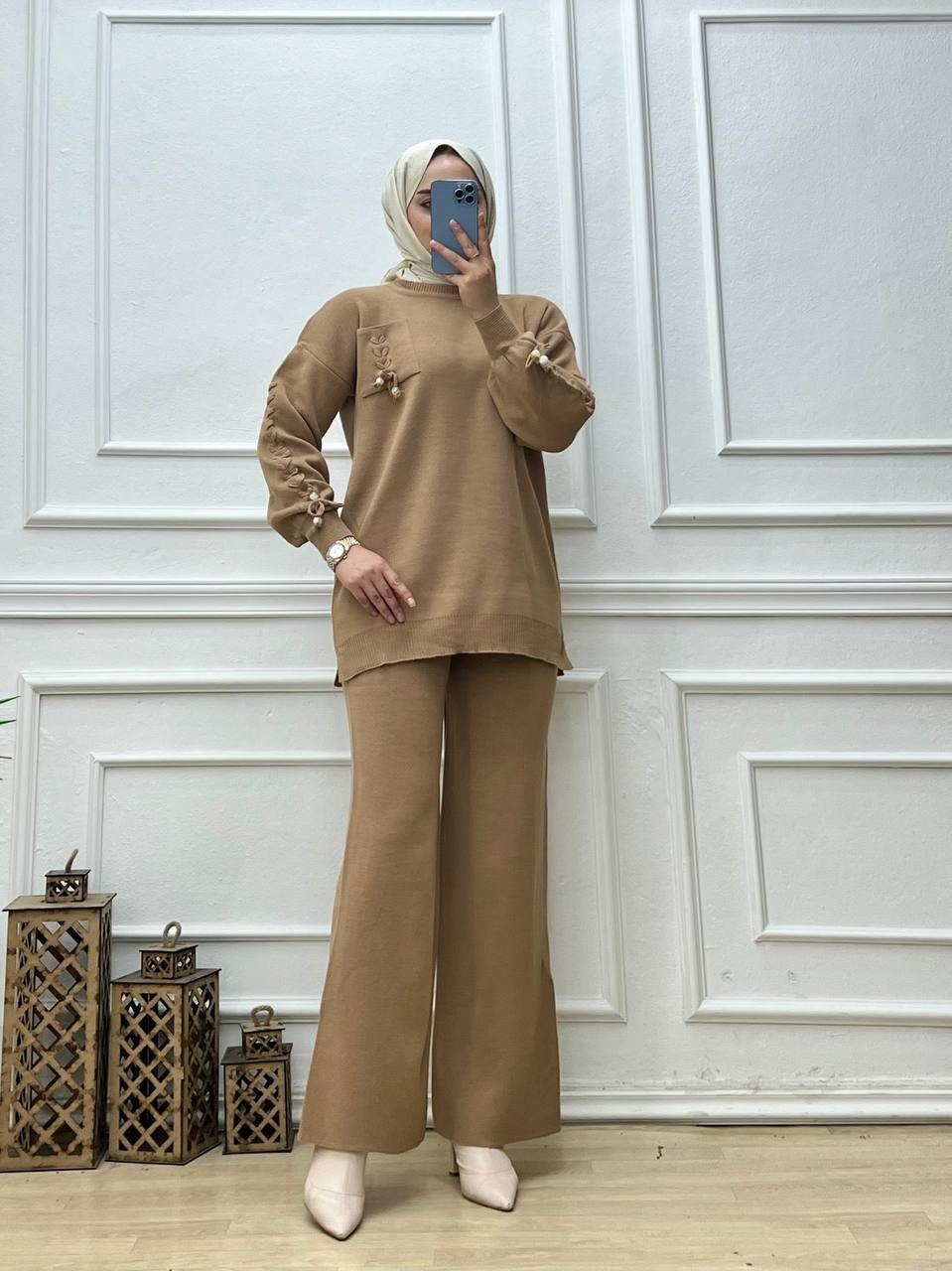 0598-Ayça Triko Takım-Camel
