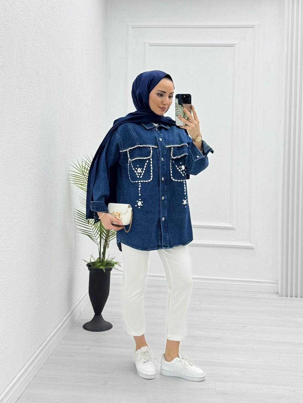 0647-Denim Ceket-Koyu Mavi