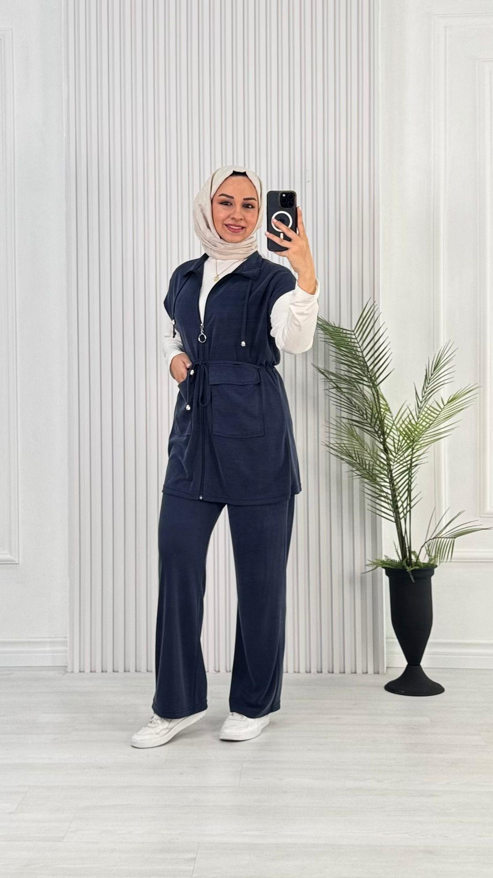 1053-Yelek Takım-Lacivert