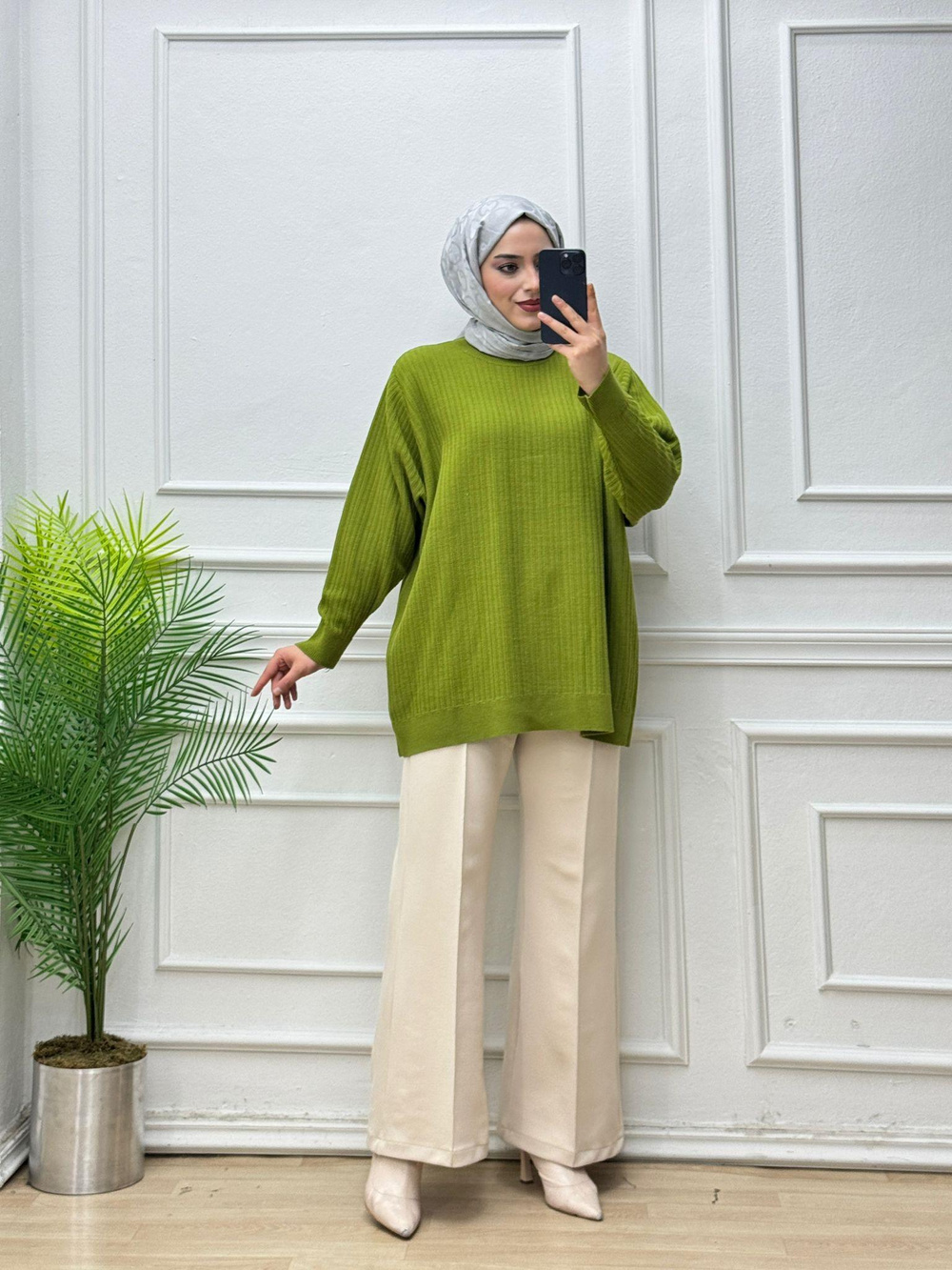 1080-Oversize Kazak-Yağ Yeşili