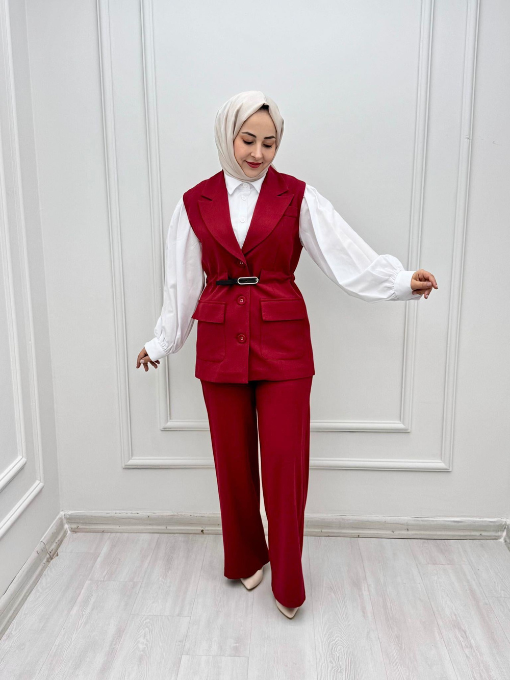 1087-Rabia İkili Takım-Bordo