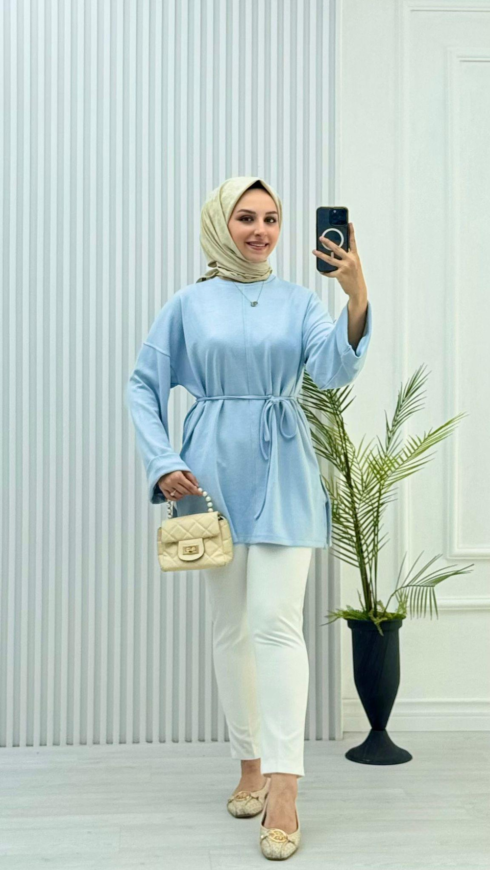 2153-Oysho Tunik-Açık Mavi