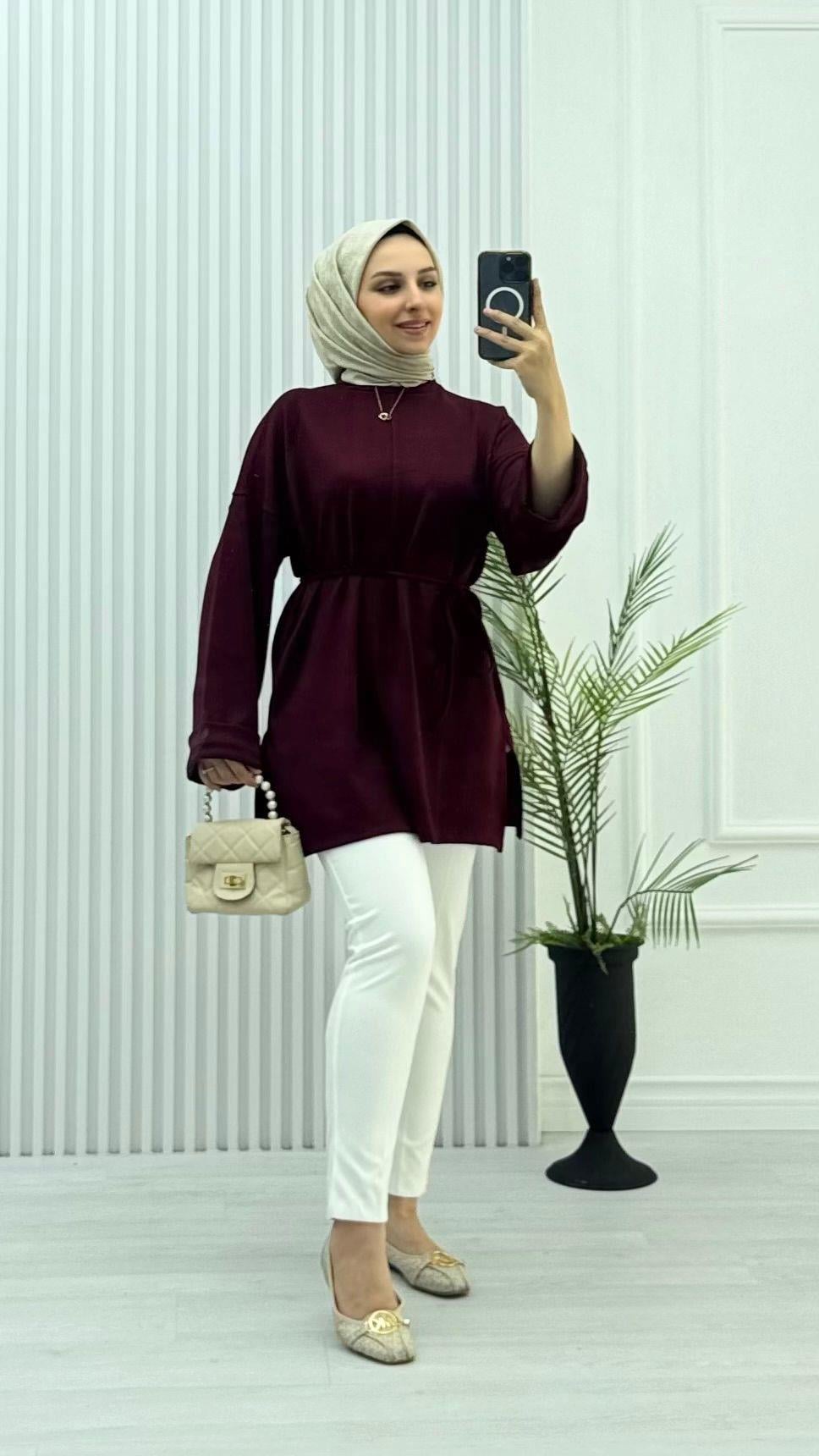 2153-Oysho Tunik-Bordo