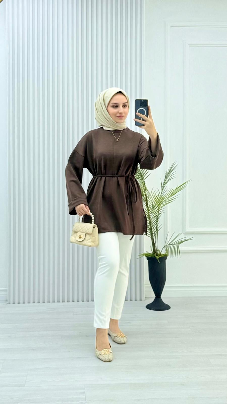 2153-Oysho Tunik-Kahverengi