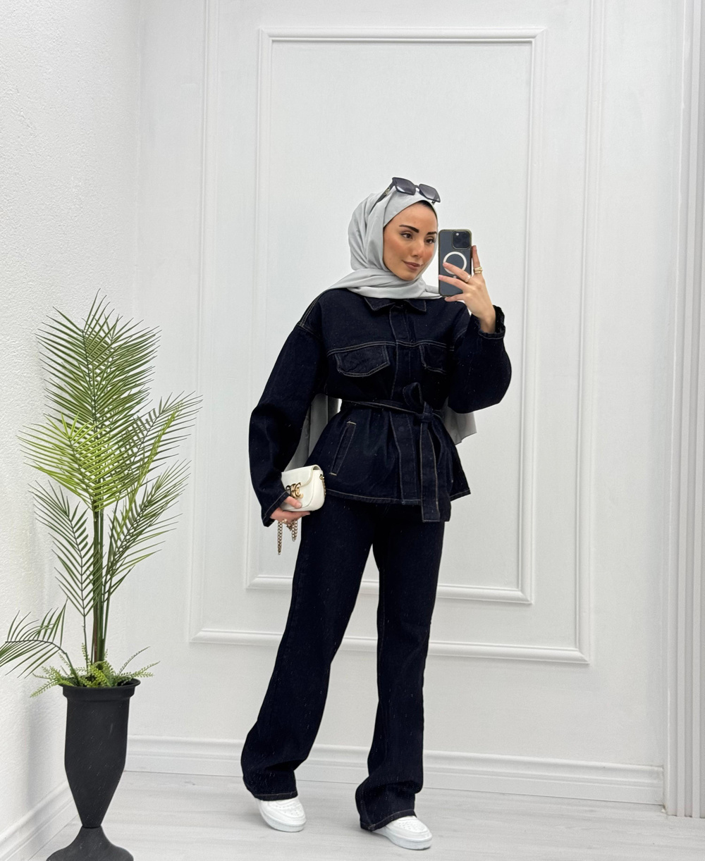 2157-Jeans Suit-Lacivert