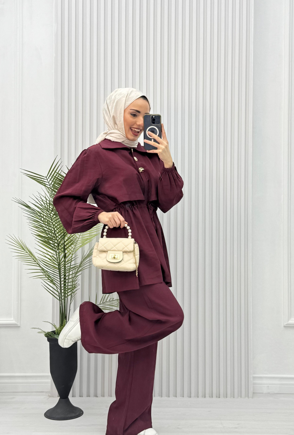 3410-Asu Takım-Bordo