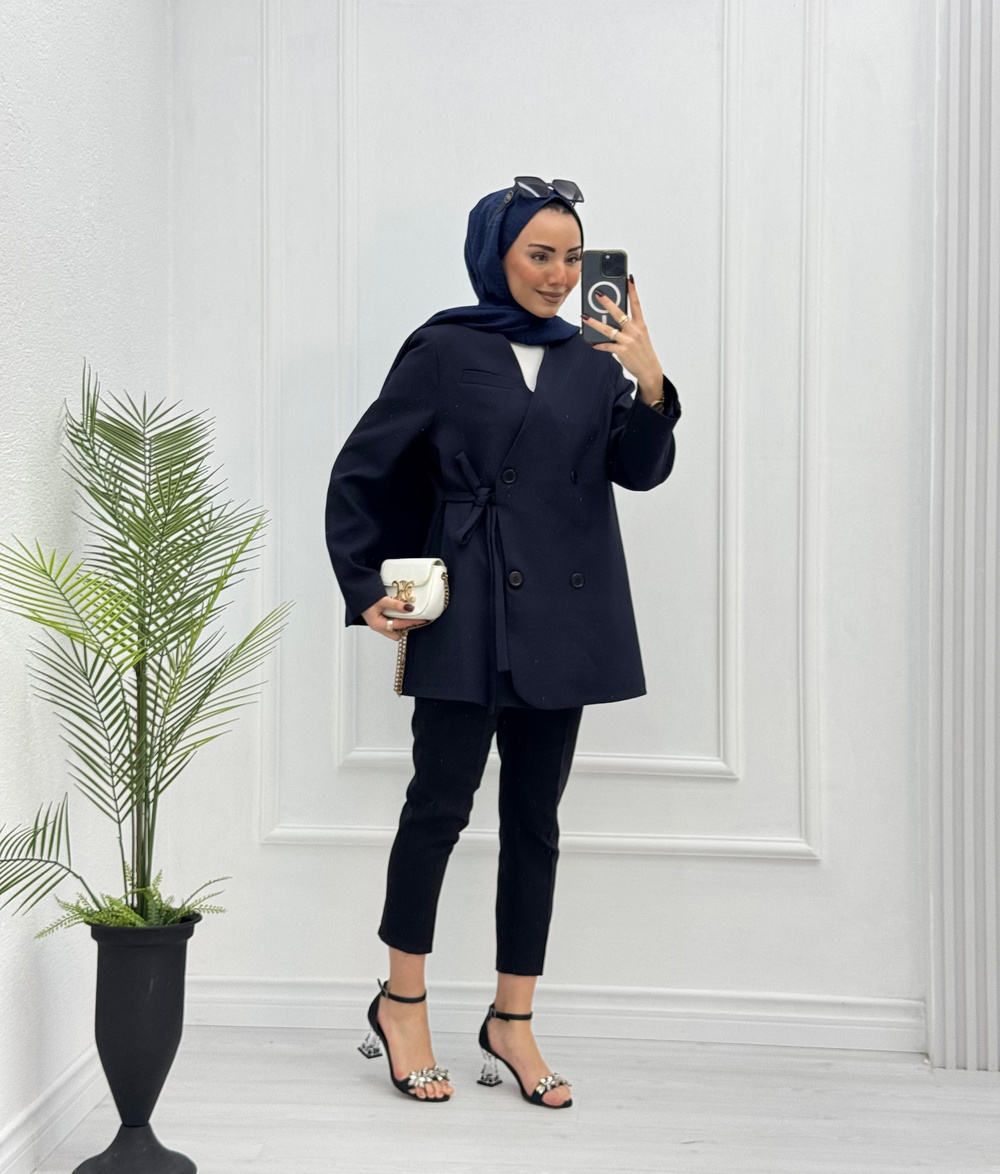 4123-Blazer Ceket-Lacivert