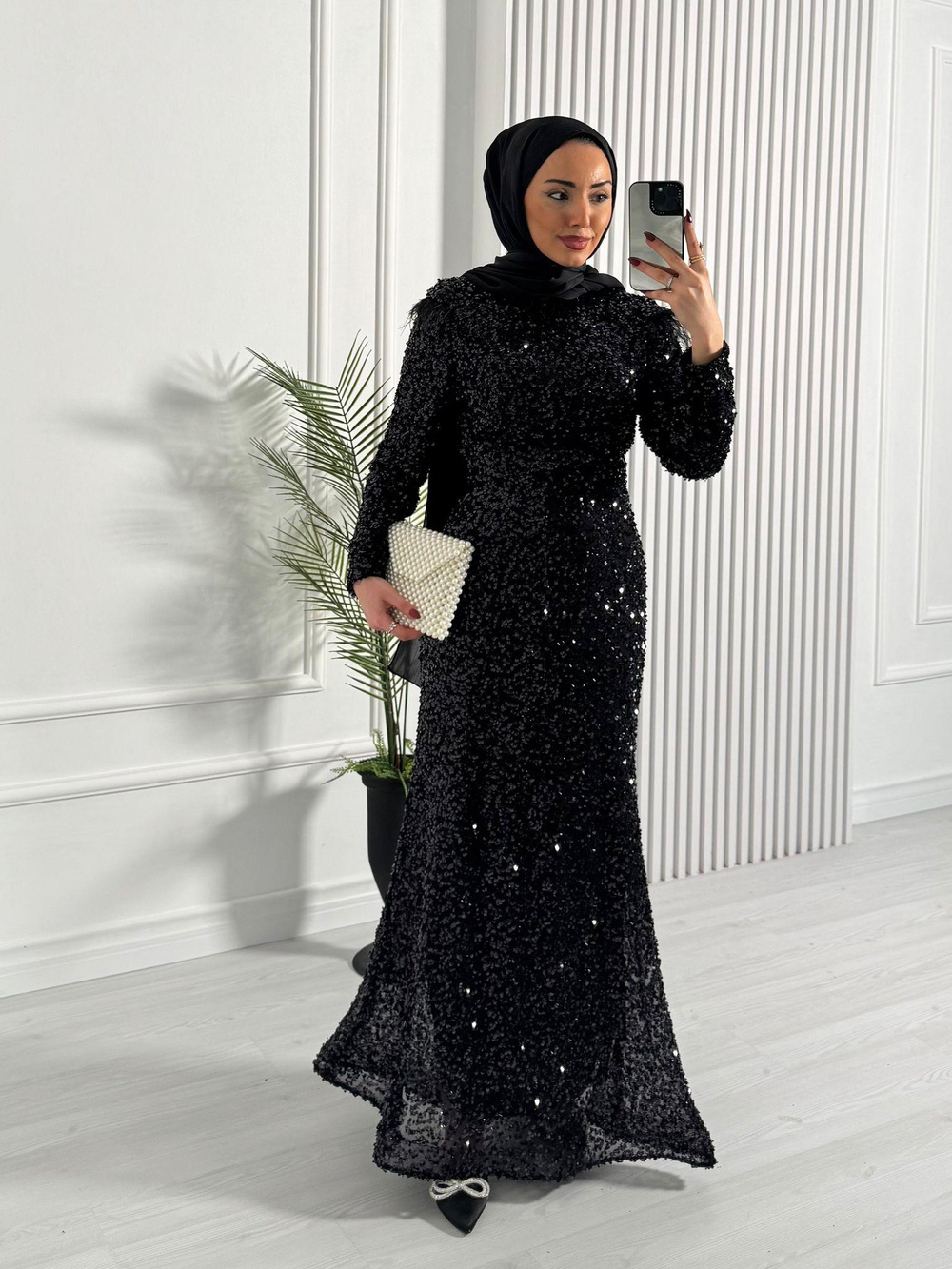 4987-Shine Abiye-Siyah