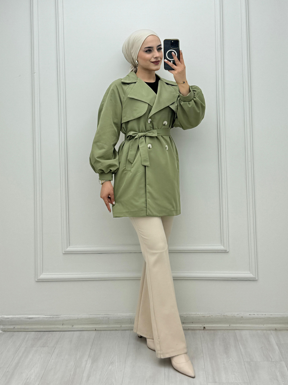 5067-Arya Trençkot-Yeşil