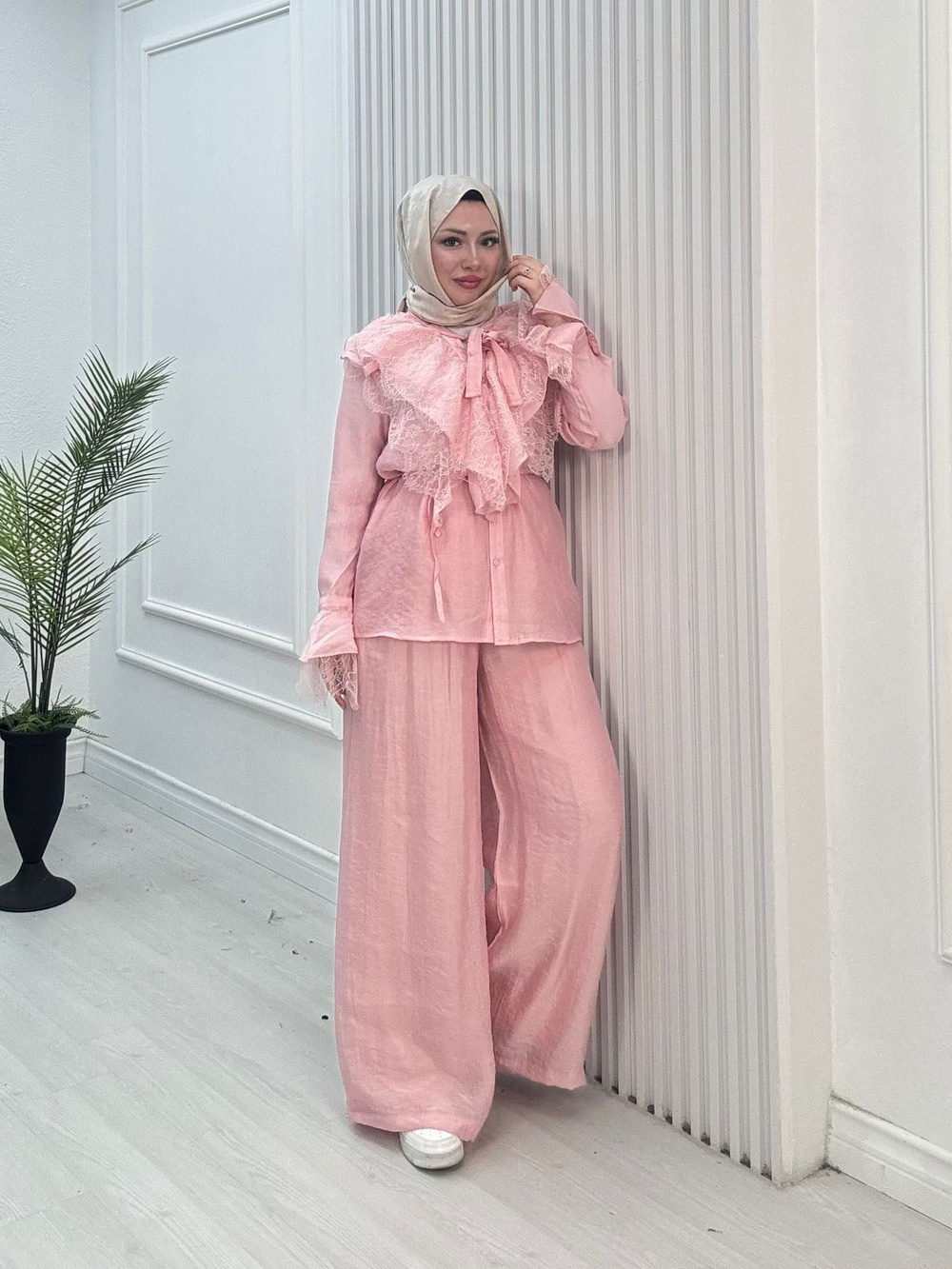 Dn3633-Alaçatı Vual Takım-Pembe
