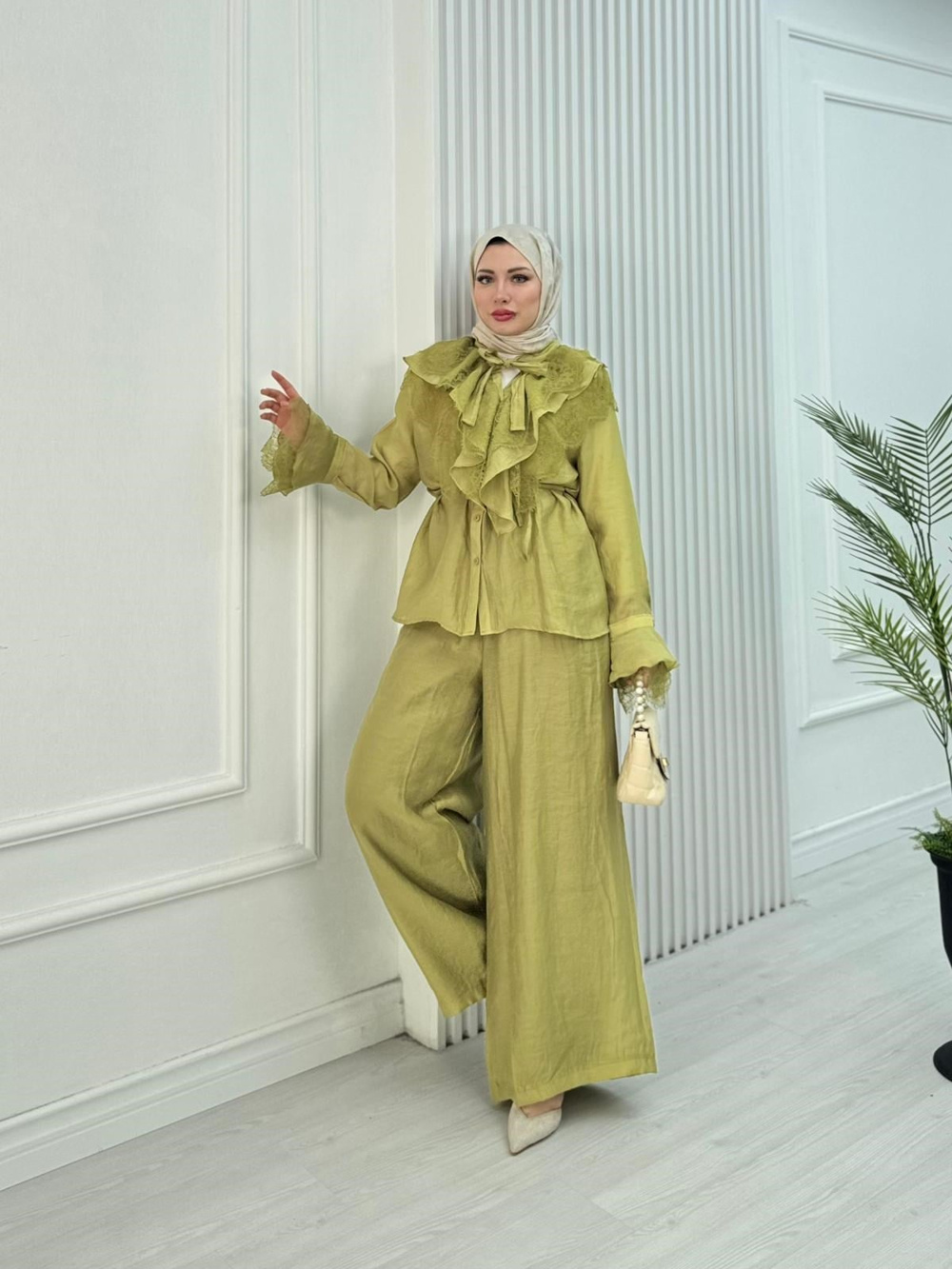 Dn3633-Alaçatı Vual Takım-Yeşil
