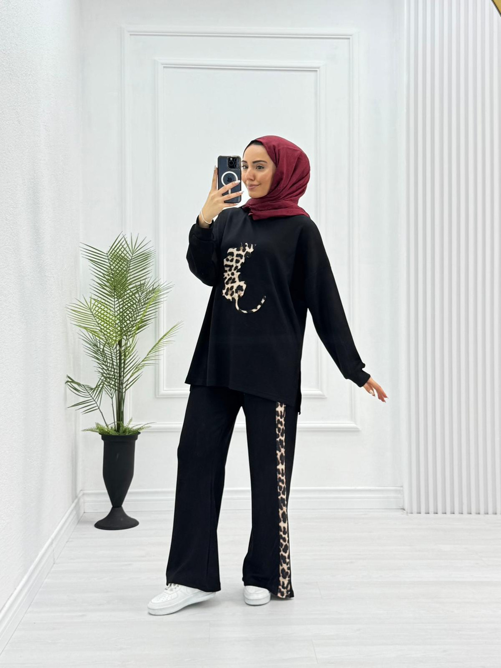 Gx1079-Leopar Takım-Siyah