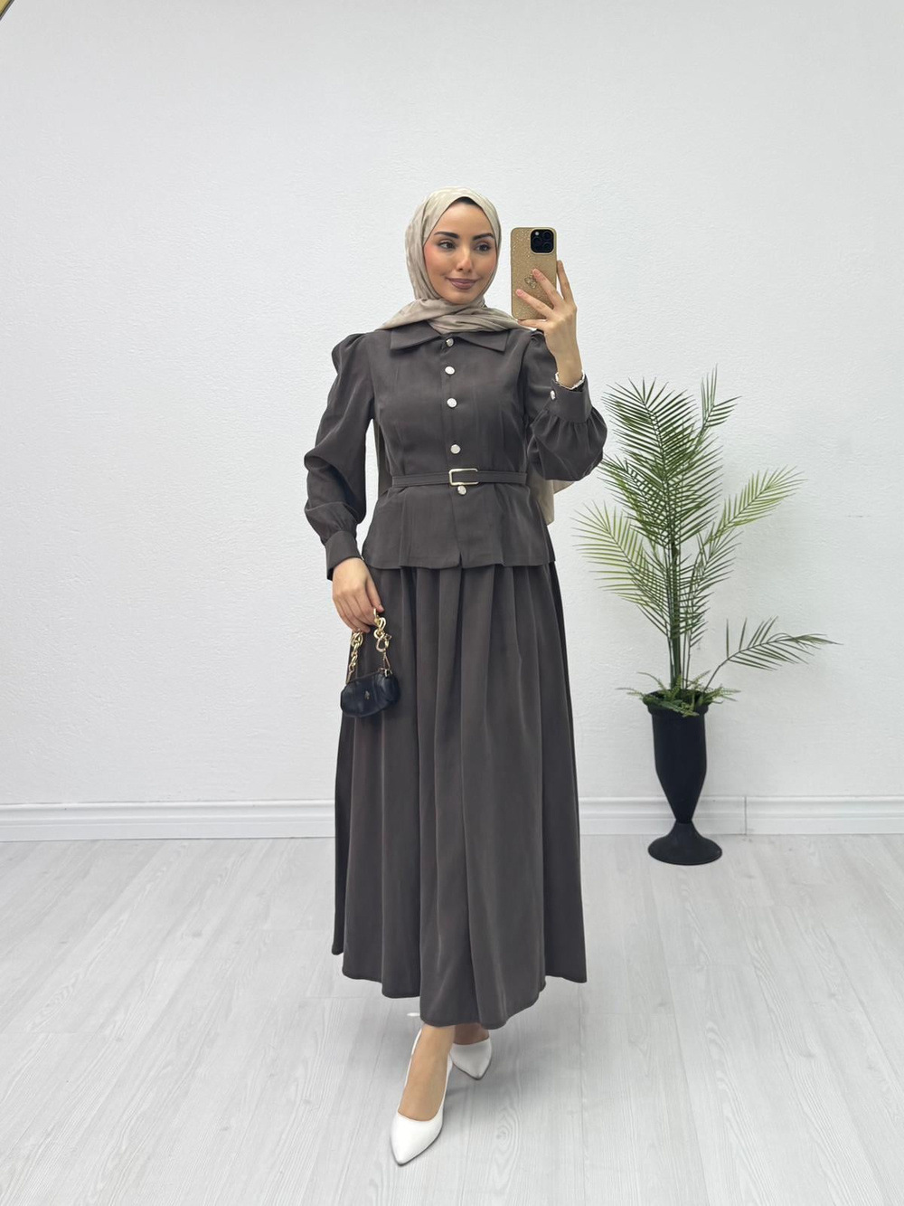 Gx1656-Melisa Takım-Koyu Kahverengi