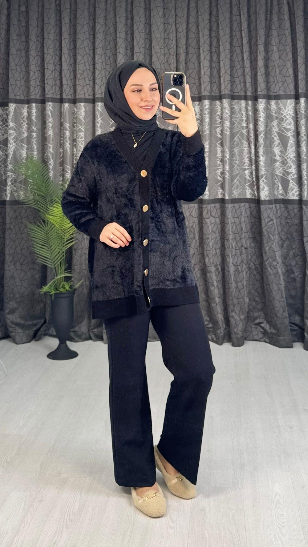 Gx5027-Angora Hırka-Siyah