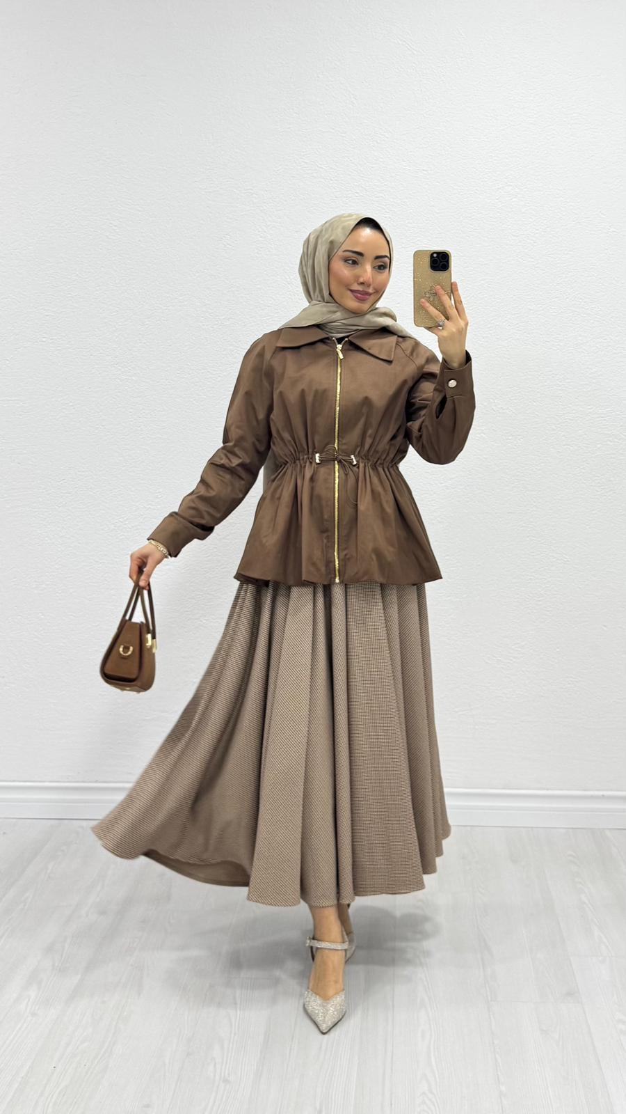 Hx5759-Larissa Etekli Takım-Kahverengi