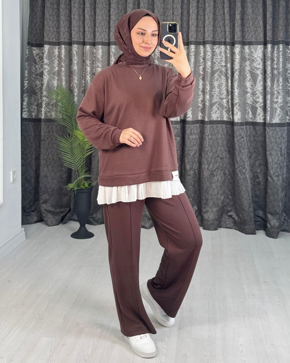 Jx1167-Jessica Takım-Kahverengi