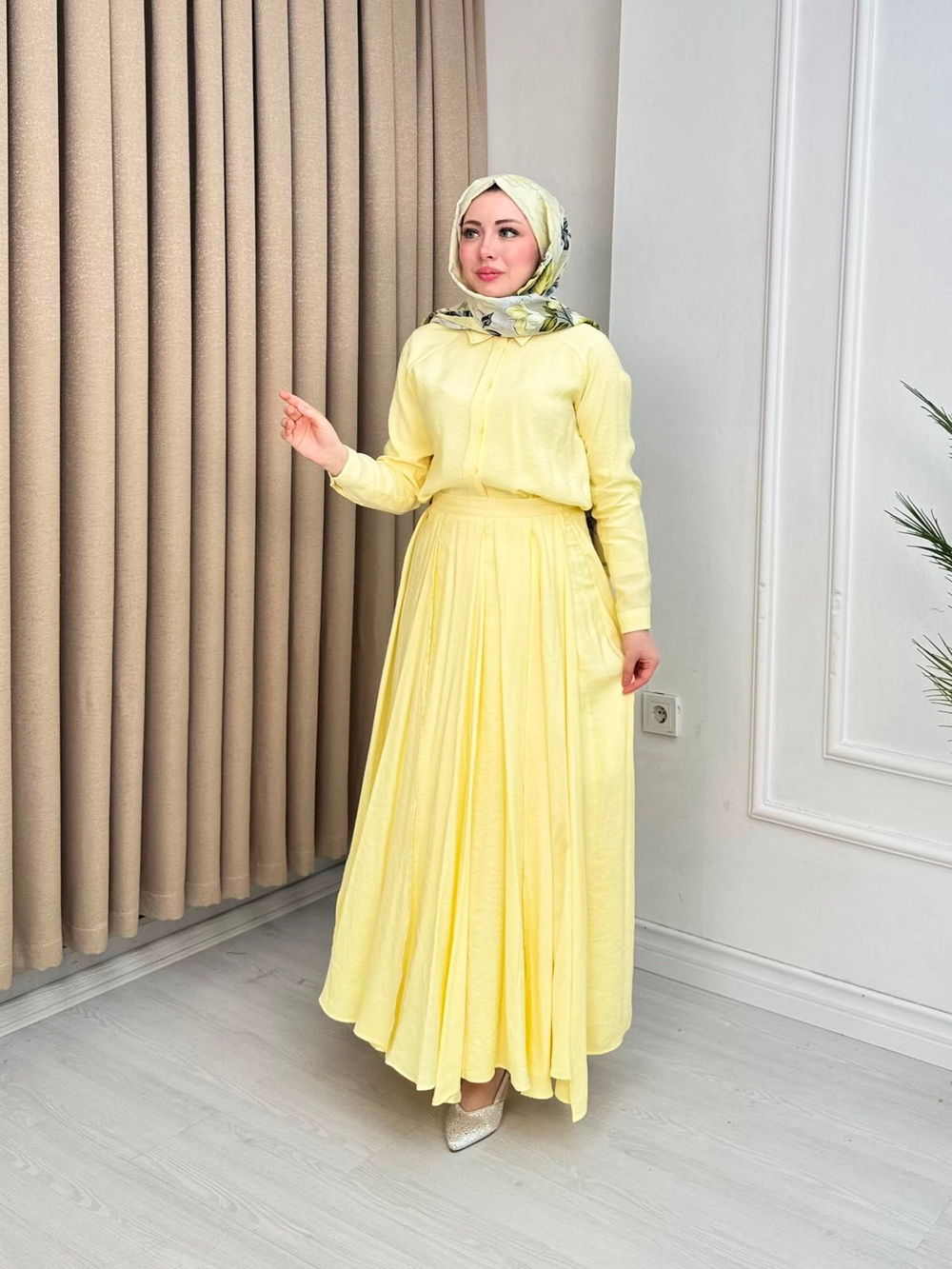 Jx4468-Alya Vual Etekli Takım-Sarı