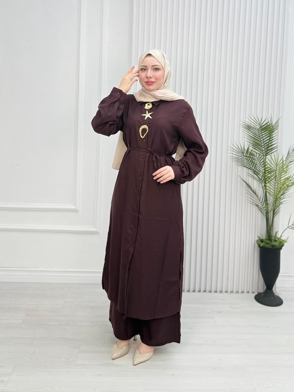 Kx5367-Sofya Pantolon Takım-Mürdüm