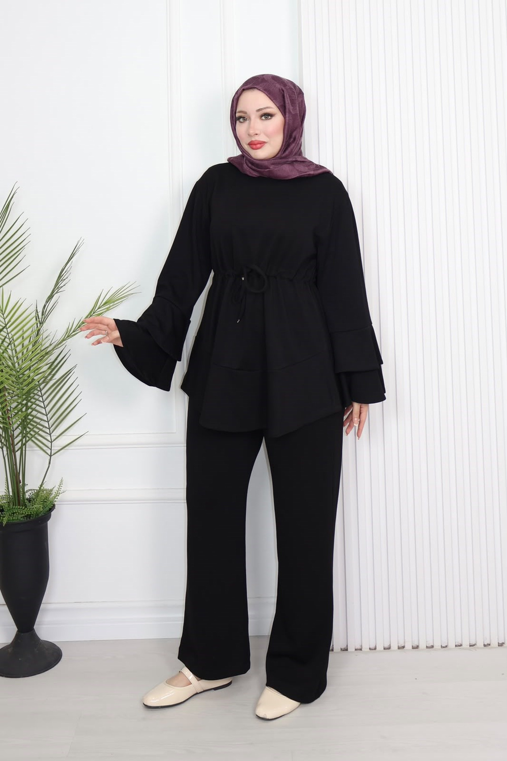Mk7894-Oysho Pantolon Takım-Siyah