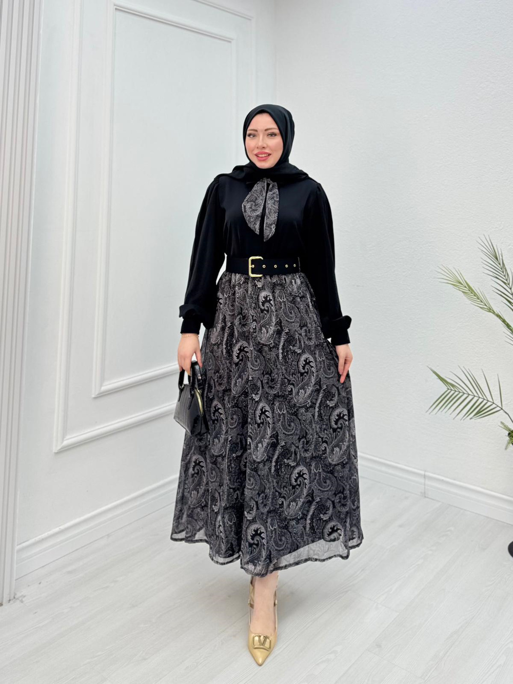 Qb3456-Maria Etek Takım-Siyah