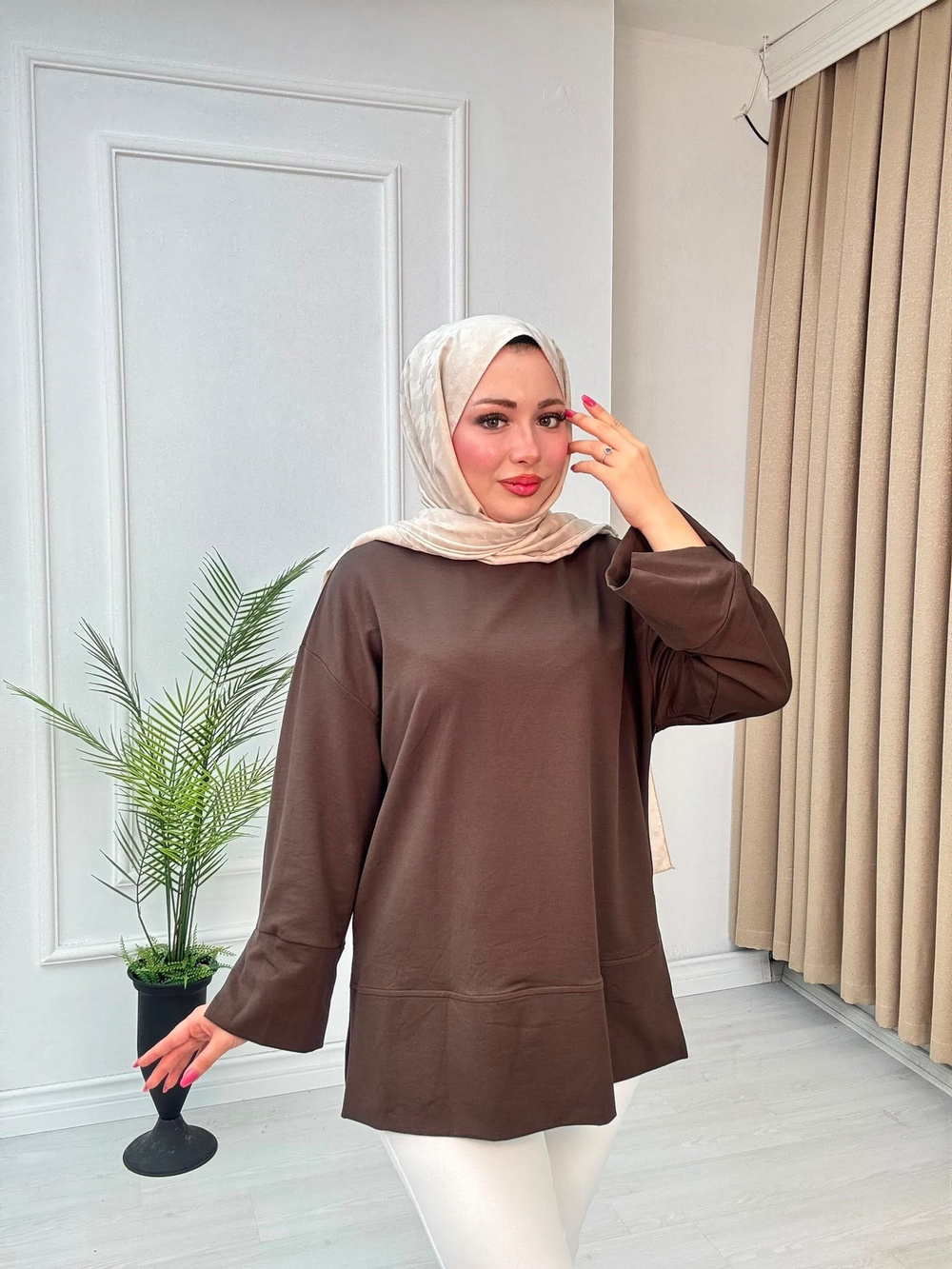Ra9273-Modal Sweat-Kahverengi