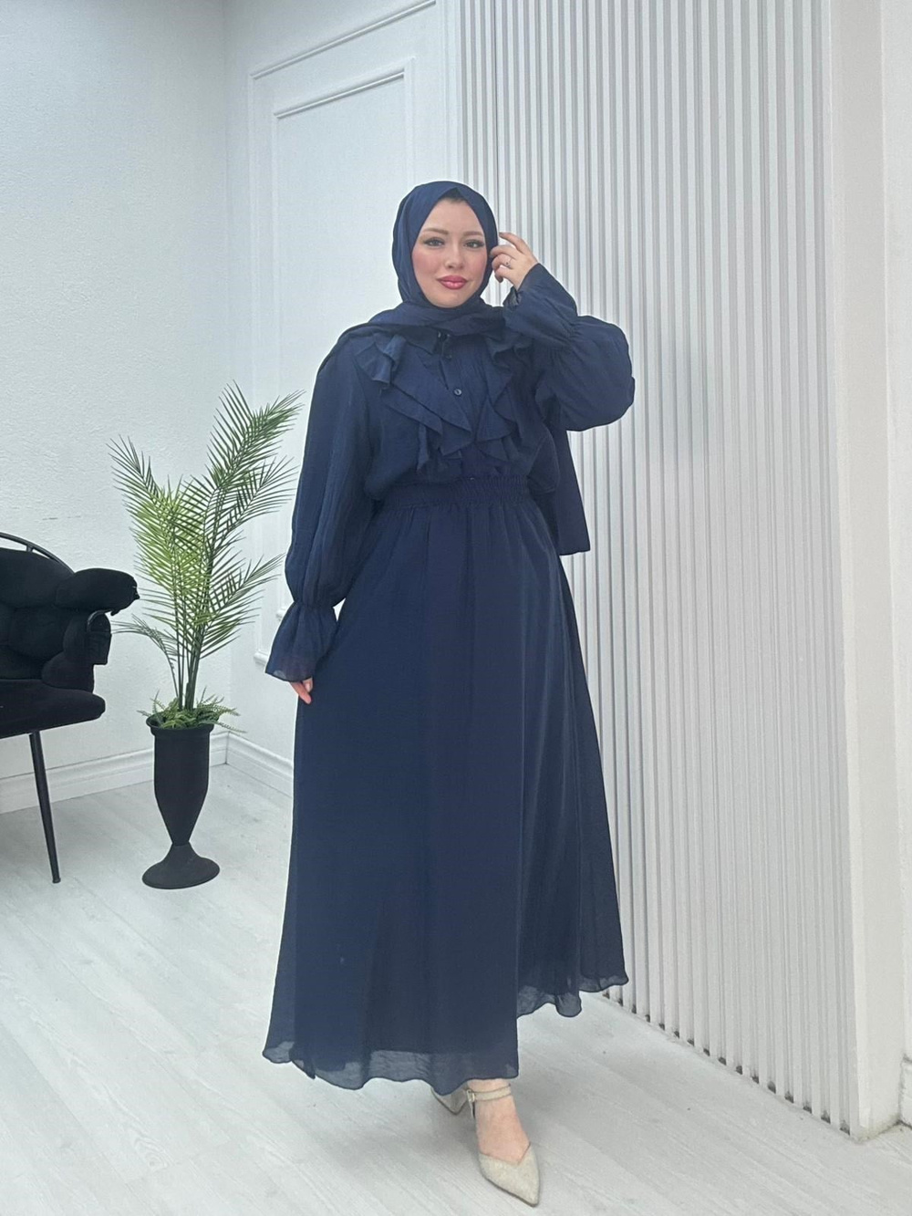 Yb3435-Aura Vual Etekli Takım-Lacivert
