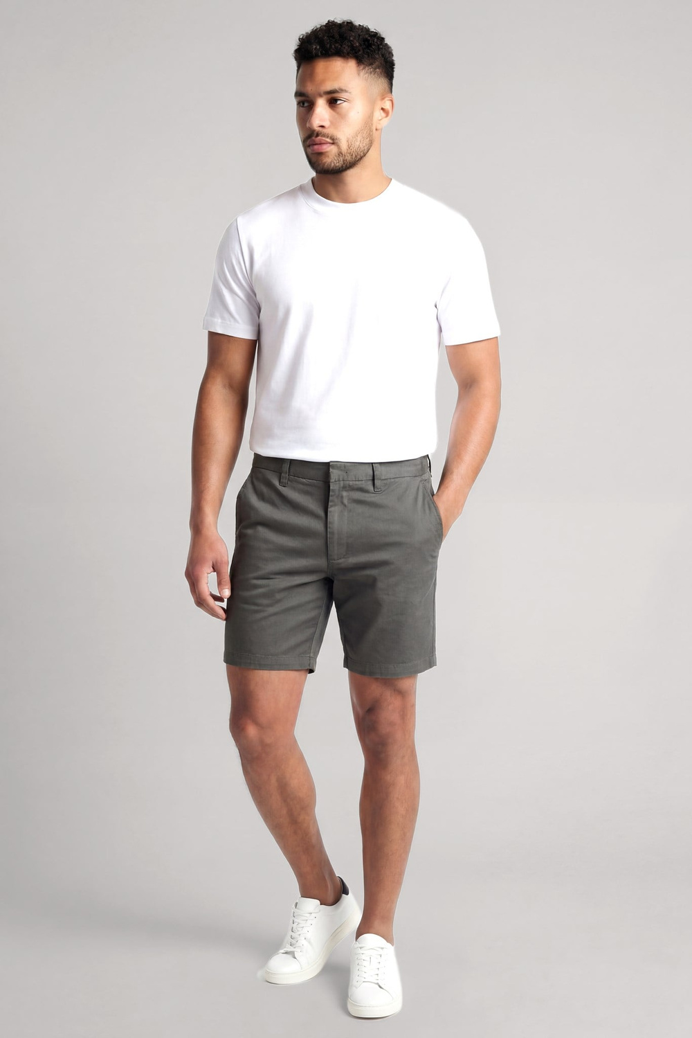 Armani Exchange Armani Exchange Erkek Düğme Kapama Normal Bel Kısa Boy Cep Detay Gri Şort XM002806 AF22642-U8144