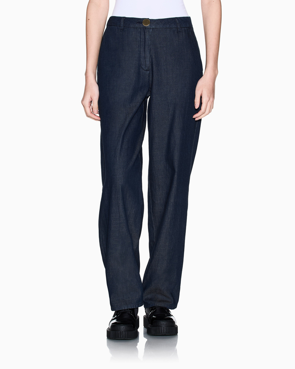 Armani Exchange Armani Exchange Kadın Yüksek Bel Düz Model Denim Rahat Kulanım Lacivert Pantolon XW002257 AF21337-MB001
